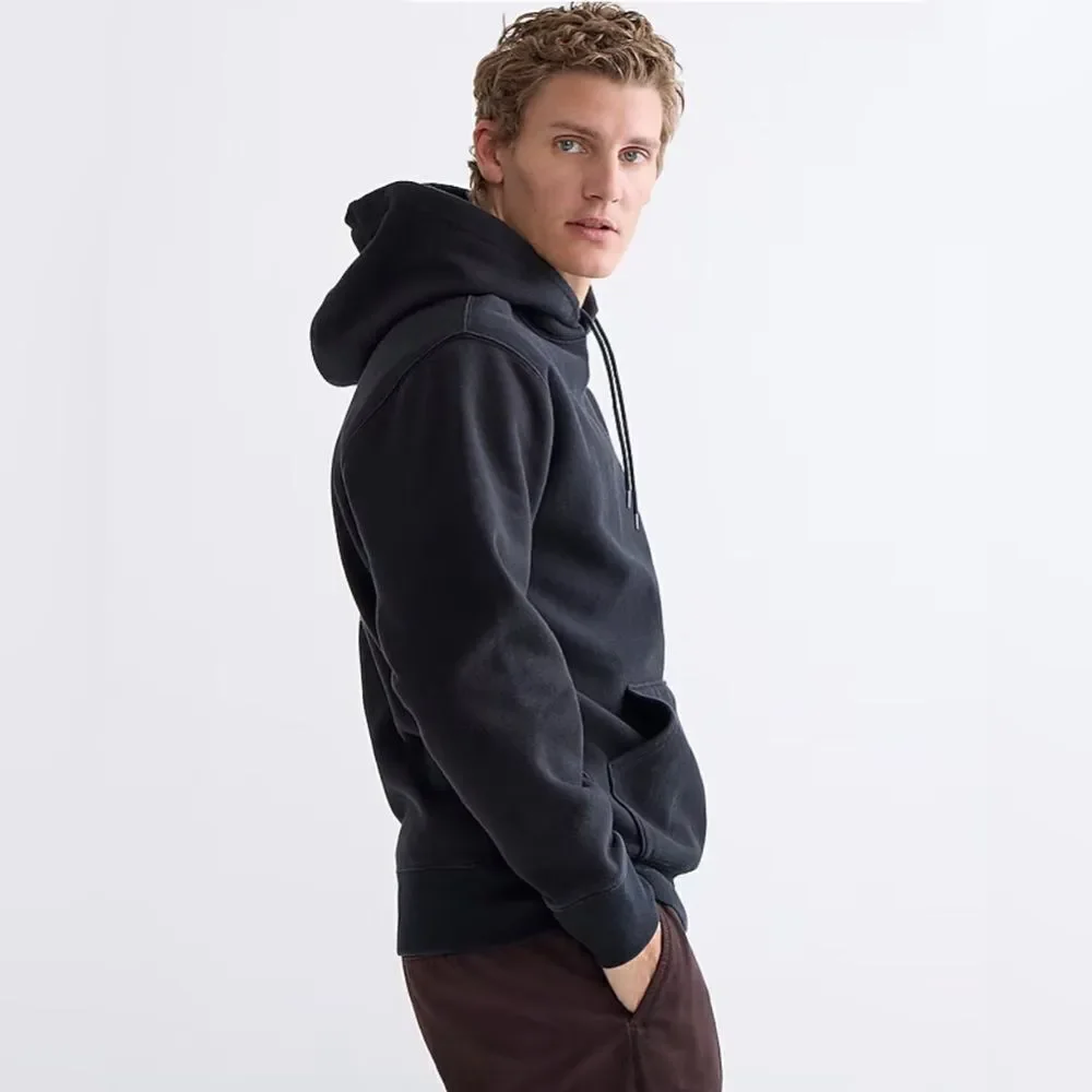 NWT J CREW TALL Heritage 14 oz. fleece hoodie in black